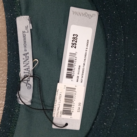 Arianna By Howard's Shimmery Emerald Colored Shirt /Dress With Pockets - Picture 6 of 12